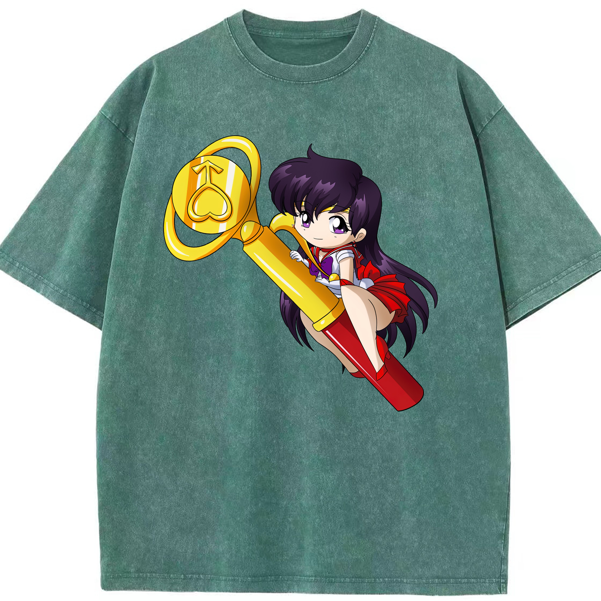 （画像用） 美少女戦士セーラームーン 火野レイ ひの レイ Sailor Moon Hino Rei （セーラーマーズ,Sailor Mars） 綿100% ヴィンテージ風 半袖Tシャツ（フロントプリント）